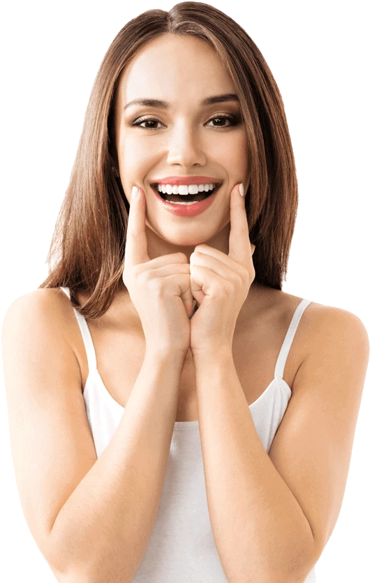 A smiling lady with confidence restored by complete mouth dental implants.
