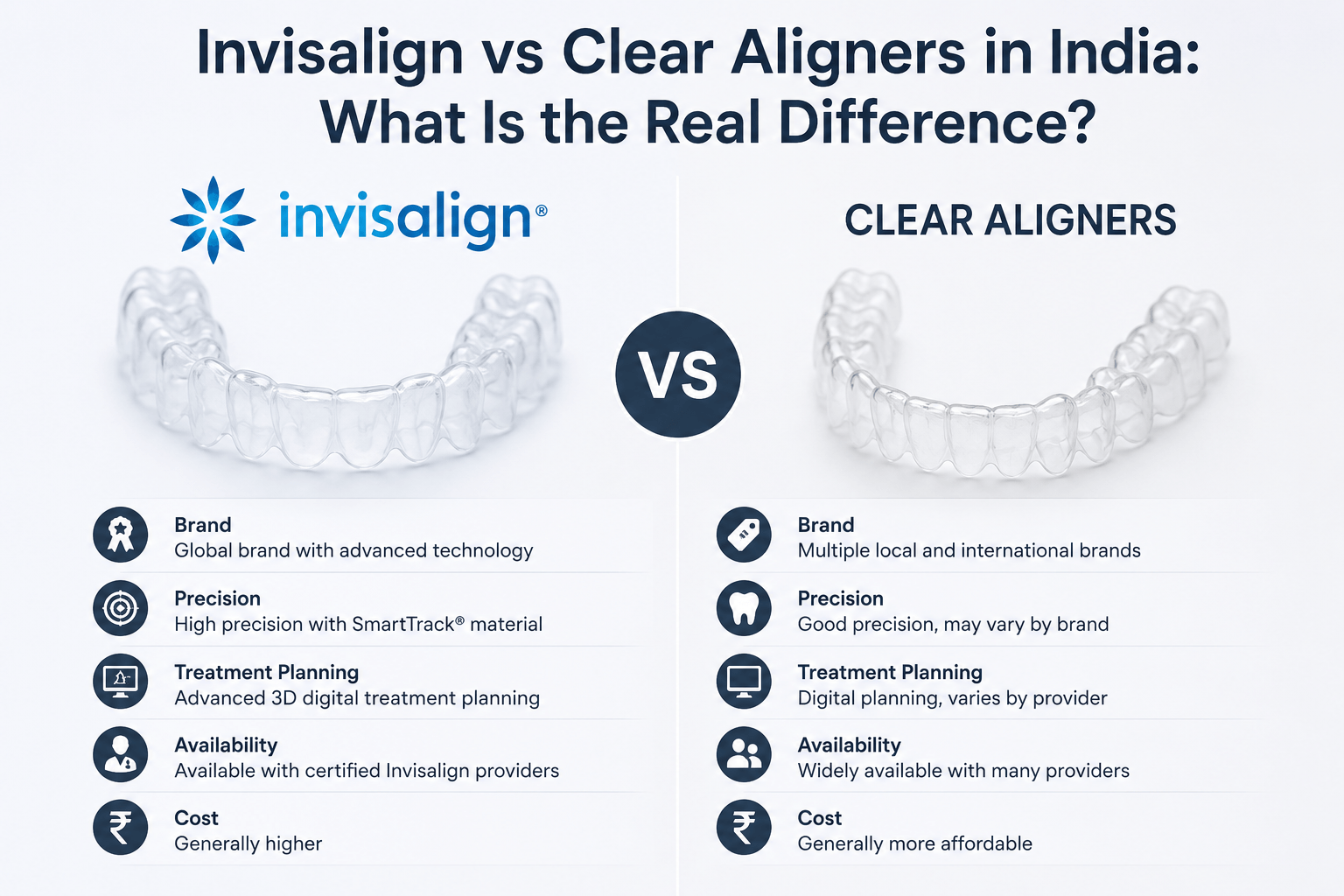 Invisalign vs clear aligners India
