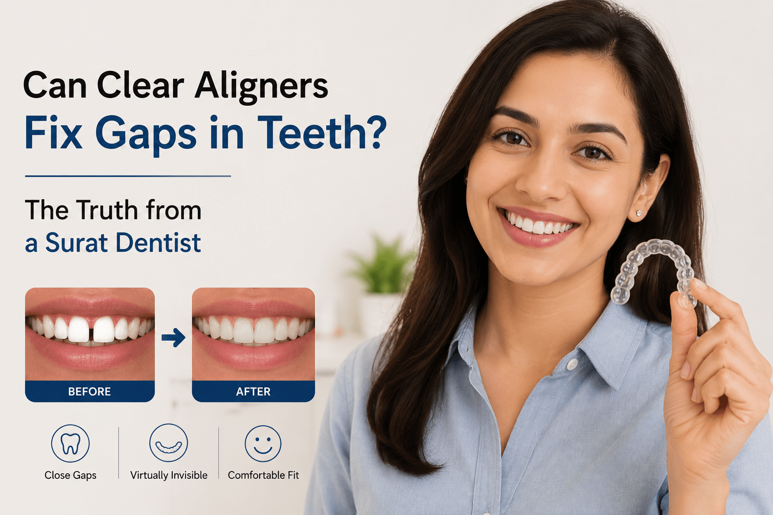 clear aligners for gaps in teeth Surat