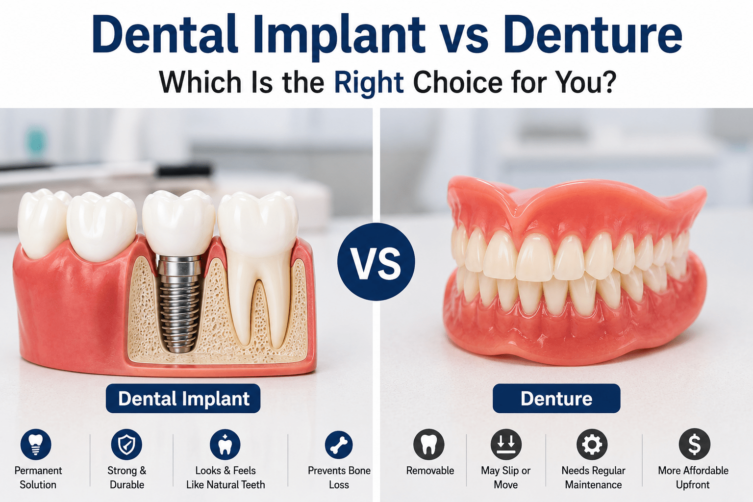 dental implant vs denture Surat