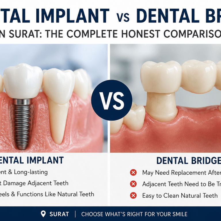 dental implant vs bridge Surat